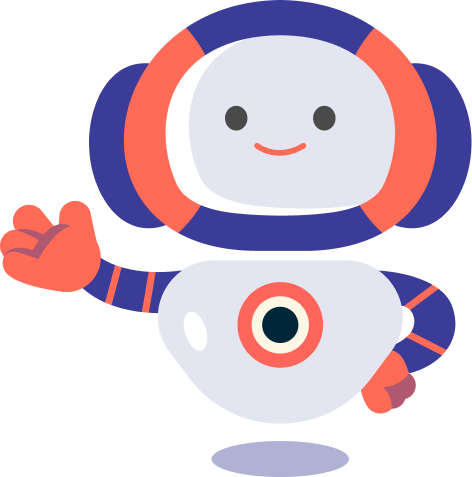 Early Lumo concept in a bold sticker style with purple headband and large eye on the belly